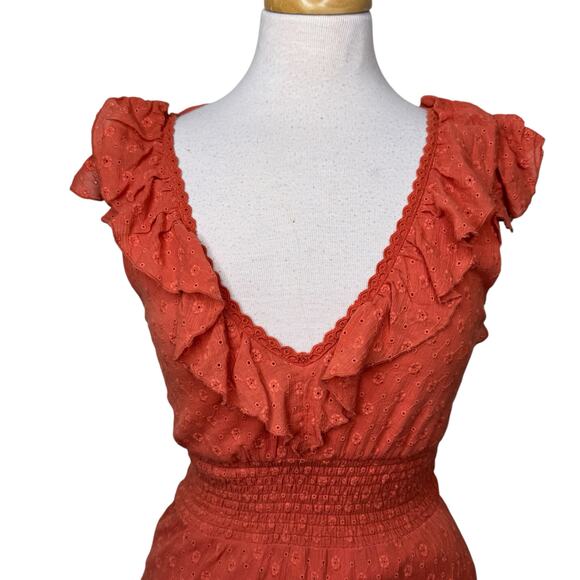 SPELL Daisy Chain Frill Maxi Dress in Copper Size XS - Picture 9 of 12